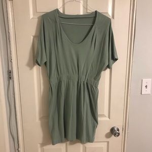 Green j crew dress
